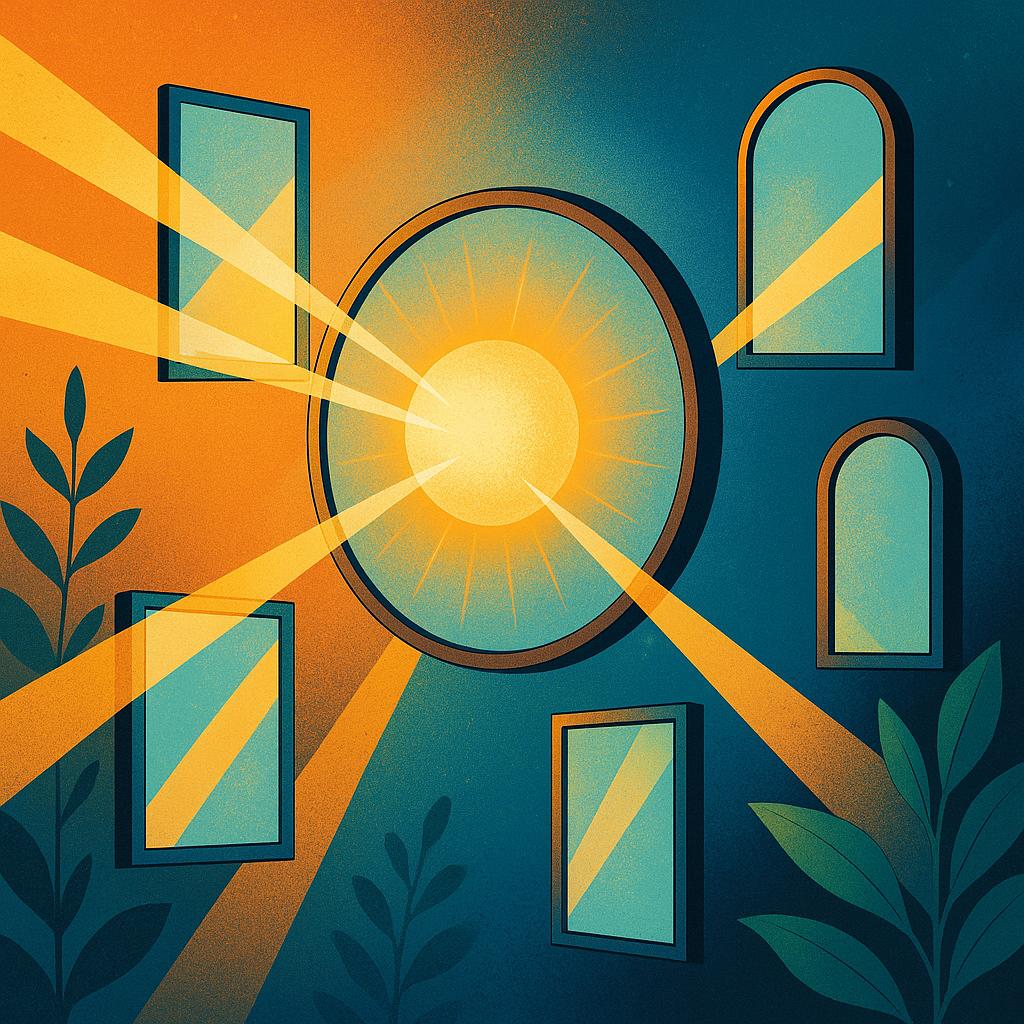 Strategic Placement of Mirrors to Reflect and Distribute Light